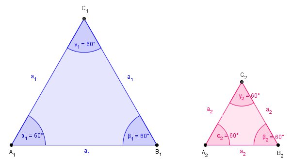 Ähnlichkeiten beim gleichseitigen Dreieck
