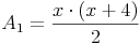 A_1 = \frac{x \cdot (x + 4)}{2}