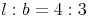 l : b = 4 : 3