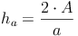 h_a = \frac{2 \cdot A}{a}