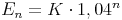 E_n = K \cdot 1,04^n E_n = K \cdot 1,04^n