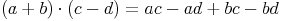 (a + b) \cdot (c - d) = ac - ad + bc - bd