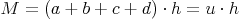 M = (a + b + c + d) \cdot h = u \cdot h