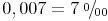 \newcommand{\promille}{%
\relax\ifmmode\promillezeichen
\else\leavevmode\(\mathsurround=0pt\promillezeichen\)\fi}
\newcommand{\promillezeichen}{%
\kern-.05em%
\raise.5ex\hbox{\the\scriptfont0 0}%
\kern-.15em/\kern-.15em%
\lower.25ex\hbox{\the\scriptfont0 00}}0,007 = 7\ \promille