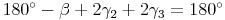 180^\circ - \beta + 2\gamma_2 + 2\gamma_3 = 180^\circ