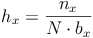 h_x = \frac{n_x}{N \cdot b_x}