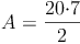 A=\frac{20{\cdot}7}{2}