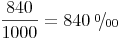 \newcommand{\promille}{%
\relax\ifmmode\promillezeichen
\else\leavevmode\(\mathsurround=0pt\promillezeichen\)\fi}
\newcommand{\promillezeichen}{%
\kern-.05em%
\raise.5ex\hbox{\the\scriptfont0 0}%
\kern-.15em/\kern-.15em%
\lower.25ex\hbox{\the\scriptfont0 00}}  \frac{840}{1000} = 840\ \promille