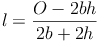 l = \frac{O - 2bh}{2b + 2h}