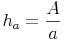 h_a = \frac{A}{a}