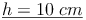 \underline{h = 10\ cm}